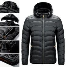 

Men's Winter Parkas Jackets Men's Fashion Business Casual Warm Jackets High-quality Solid Thick Hooded Outdoor Windproof Coats