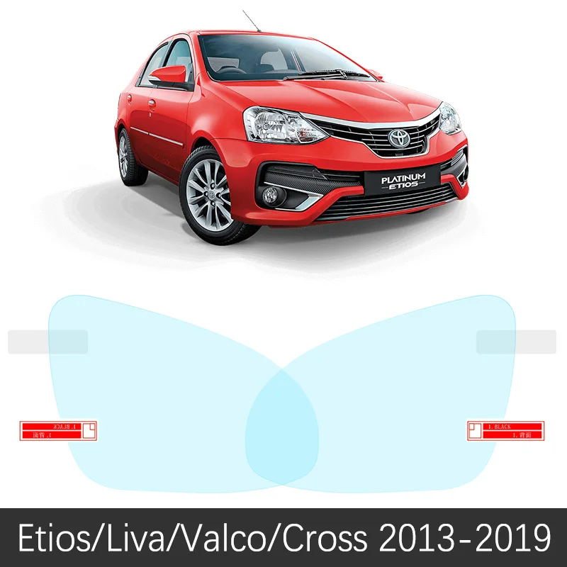 Для Toyota Etios Liva Valco крест 2011~ полное покрытие Зеркало заднего вида непромокаемые Анти-противотуманная пленка аксессуары 2012 - Название цвета: Etios 2013-2019