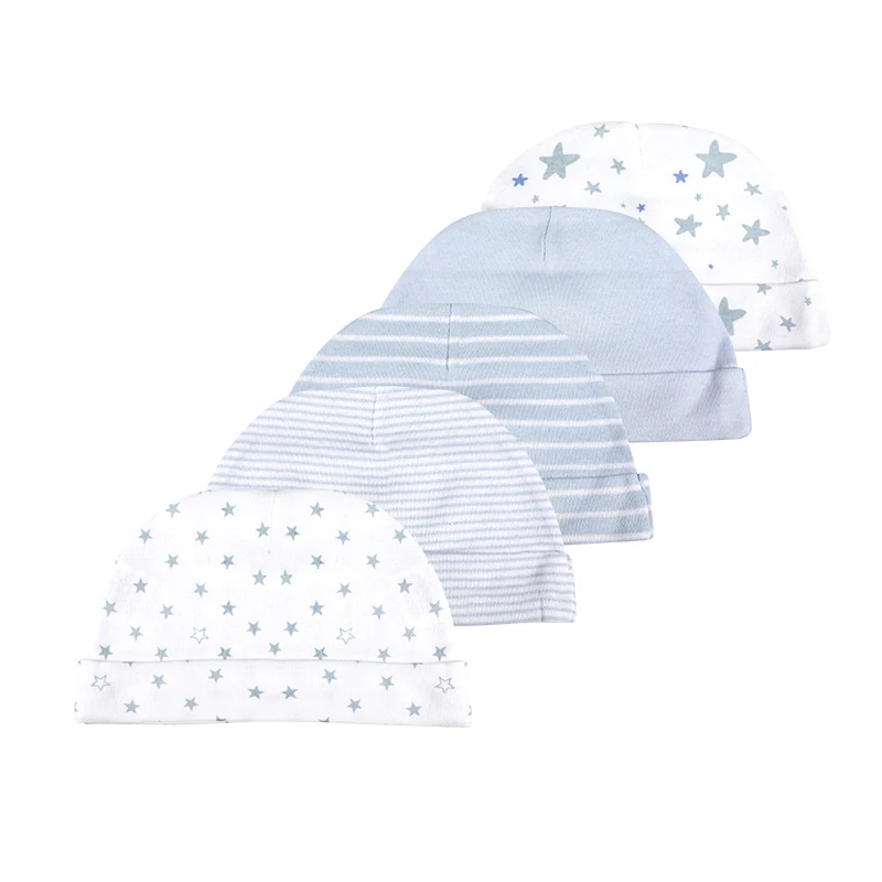 Unisex 3/5Pieces Cotton Infant Hats Newborn Baby Girl Boy Hats 0-6Months Solid Color Soft Baby Accessories 6