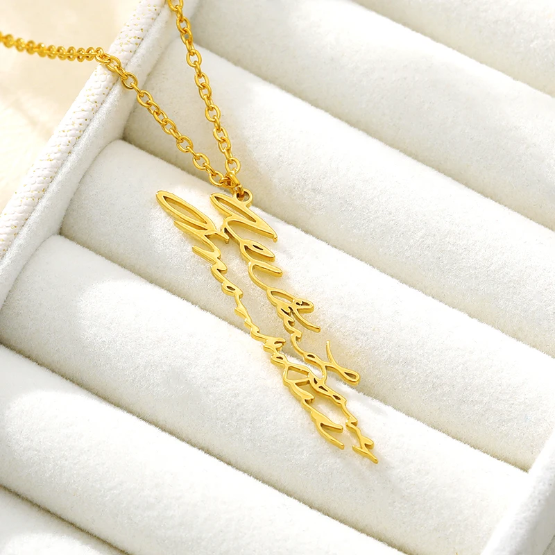 Customized Handwriting Necklace Memorial Signature Jewelry Gold Stainless Steel Personalized Keepsake Gift For Best Friend
