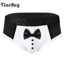 Мужское мягкое нижнее белье Белый/Черный Цвет Сращивание милый галстук для смокинга трусы дышащие эластичные мужские сексуальные трусы