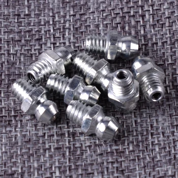 

DWCX 8pcs Universal Iron Accessories Motorcycle Car Truck M6 x 1 Thread Straight Grease Zerk Nipple Fitting Silver