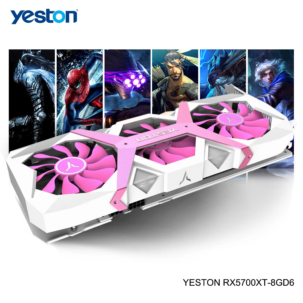 Yeston Radeon RX 5700 XT GPU 8 Гб GDDR6 256bit 7 нм игровой настольный компьютер ПК видеокарты