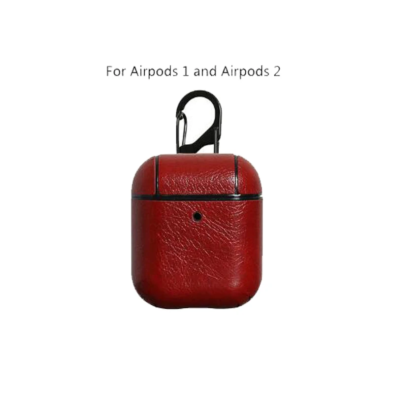 colour4 Ретро Роскошный кожаный чехол для Apple Airpods 2 Кожаные чехлы с кнопками два цвета винтажные Кожаные Защитные дропшиппинг - Цвет: colour4