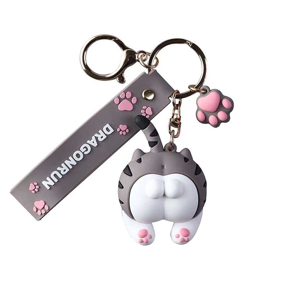 Cute Cat Butt Key Chains For Baby Girls