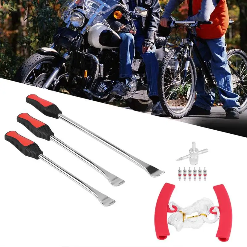 1Set Motorcycle Bicycle Tire Changing Levers Spoon Tire Iron Kit Tire Changing Lever Tools Professional Tire Repair Tools