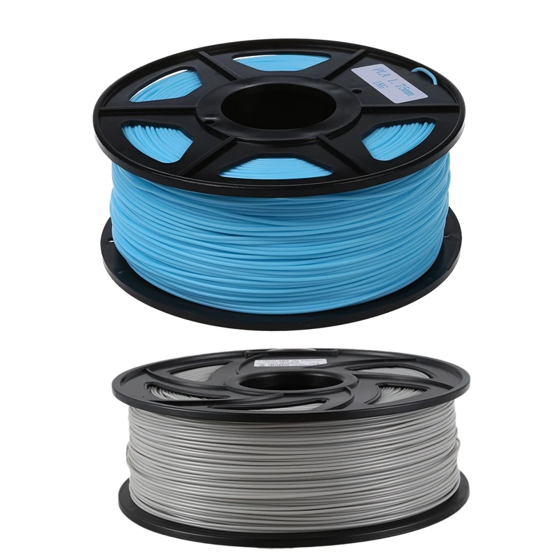 

2 Roll New 3D Printer Filament Abs/Pla 1.75Mm/3.0Mm for 3D Printer 1Kg/2.2Lbs Pla 1.75Mm - Cyan & Grey