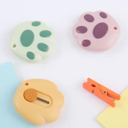 Kawaii – Mini couteaux utilitaires portables, fournitures de maison et de bureau, durables, rétractables, petits dessins animés, griffes de chat, avec trous 