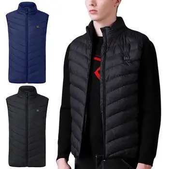

Winter Men Electric Heated Warm Vest Rechargeable Sleeveless Waistcoat Jacket Outdoor Windproof USB electric heating vest 2020