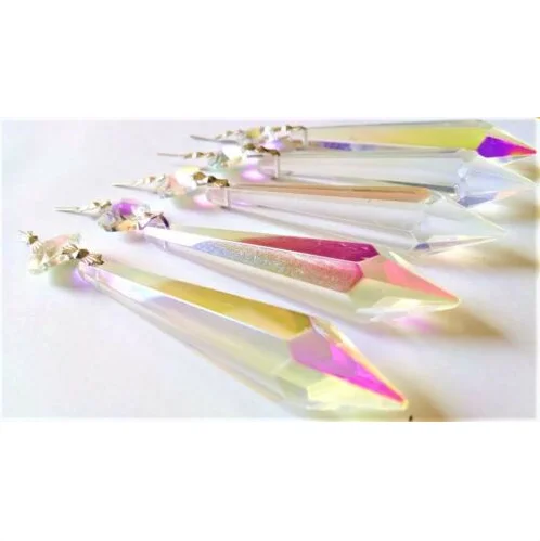30 радужных AB 80 мм сосульки люстра кристаллы кулон Suncatcher орнамент