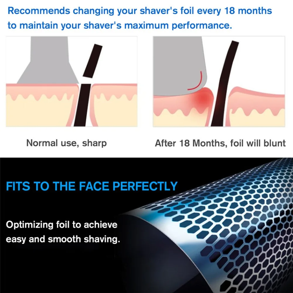 Гриль замена лезвия бритвы подходит для зубных щеток Braun 40B серии свободный контроль электробритва Фольга для замены 40B бреющая сетка 20D16
