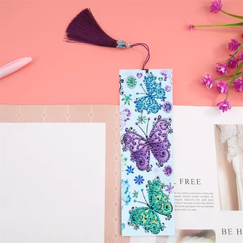 

Tassel Bookmark Book Page Mark for Books DIY Diamond Painting PU Leather Book Marks School Office Supplies Christmas Gift new