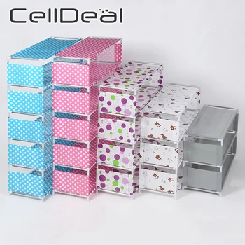 

Multi-functional Non-woven Shoe Rack 3/4/5/6 Layers Fabric Dustproof Cabinet Organizer Holder Simple Foldable Stand Shoes Shelf