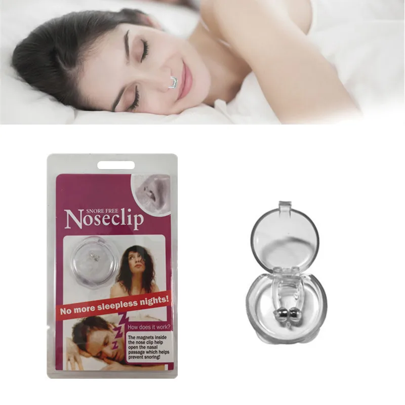 

Silicone Magnetic Anti Snore Stop Snoring Nose Clip Sleep Tray Sleeping Aid Apnea Guard Night Device with Case