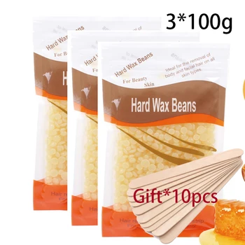 

Aloe Wax Beans Honey Fragrance Hair Removal Wax Bean Hot Film Solid Particles Depilatory Leg Armpit Hair for Body Beauty2/3*100g