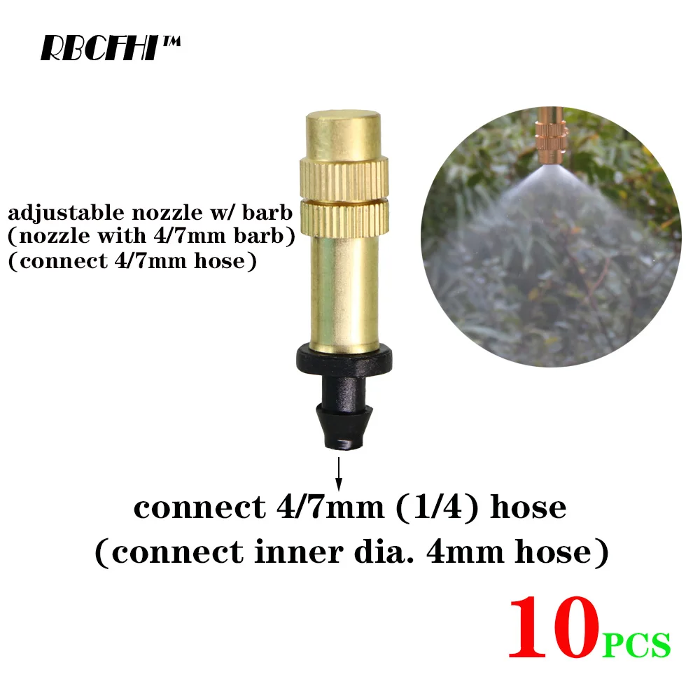 Micro Drip Irrigation Misting Brass Nozzle Garden Spray Cooling Parts Copper Sprinkler with Connector 10PCS 5 Types garden sprinkler plants irrigation kits drip irrigation spike garden irrigation nozzle drip irrigation