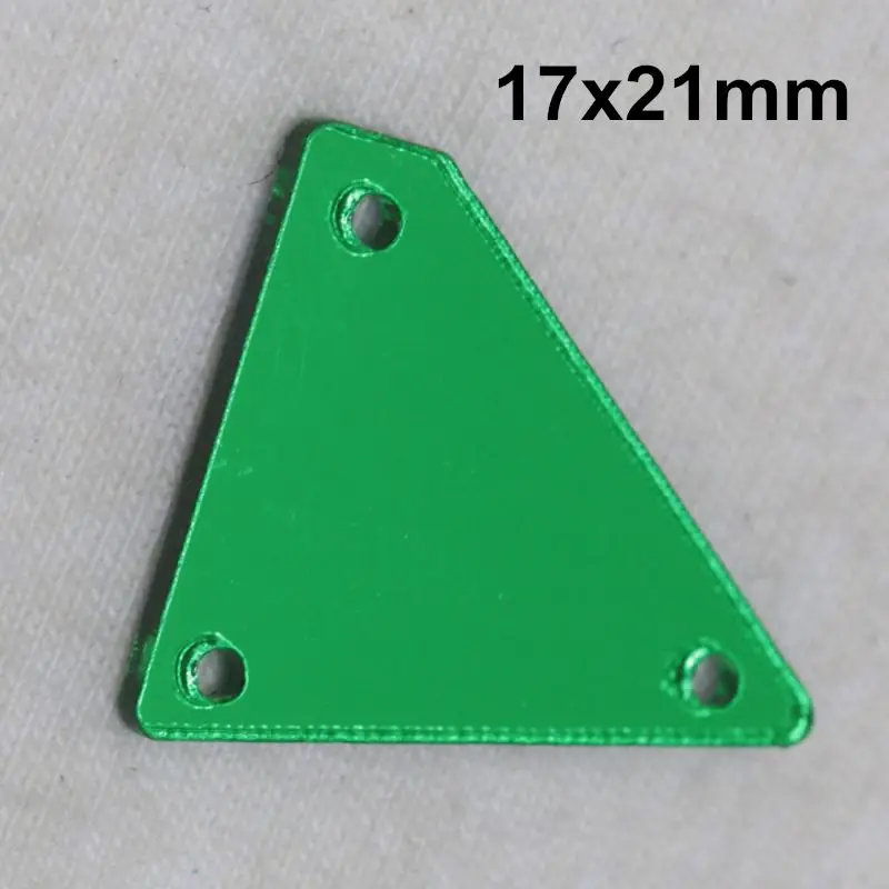 Зеленые акриловые зеркальные пришивные стразы DIY Flatback зеркальные акриловые пришивные стразы с отверстиями для шитья - Цвет: A30-17x21