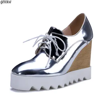 

women's sneakers High Top leather Female Platform Sneakers Chunky Ankle Pumps Women autumn Femme shoes