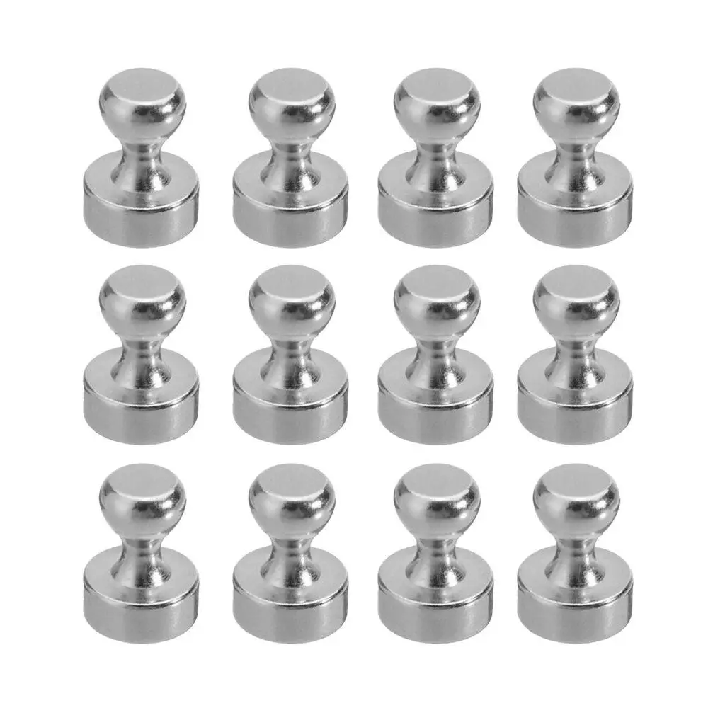 12Pcs Mini Neodymium Push Pin Magnets For Fridge Music Stand Whiteboard Multifunction Useful Sticker Kids Gift | Дом и сад