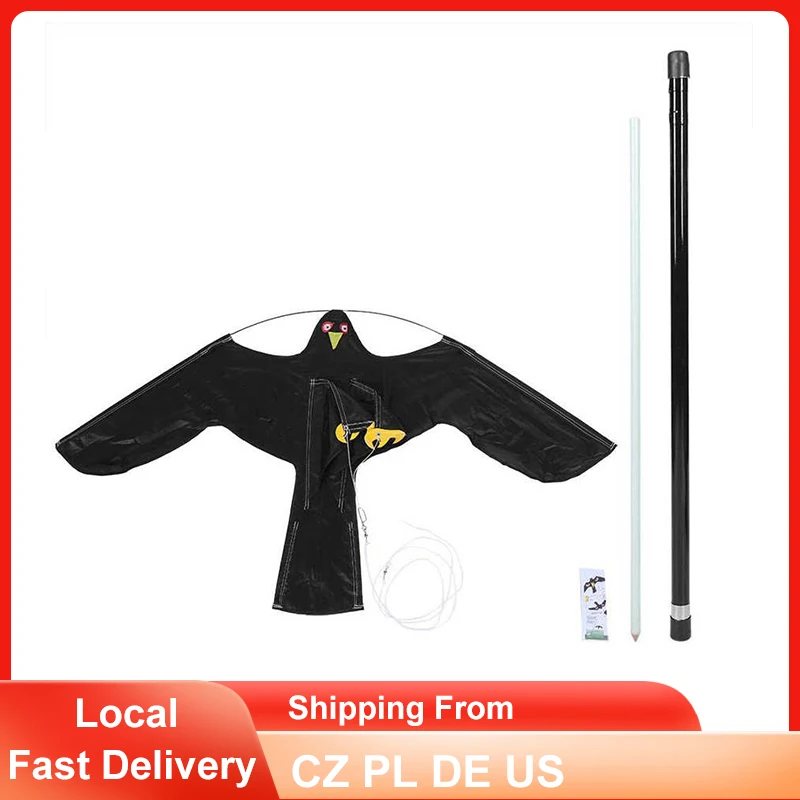 Bird Repeller Emulation Flying Hawk Scarer Kite Garden Yard Scarecrow Pest Reject Mice Repellent with 5m/7m Telescopic Pole | Дом и сад