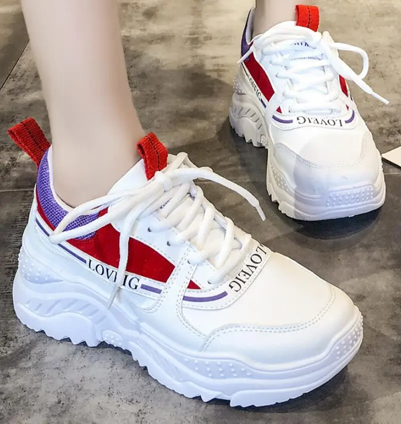 

Vintage women dad shoes 2019 V fashion mesh light breathable Women casual balck white shoes platform sneakers tenis feminino