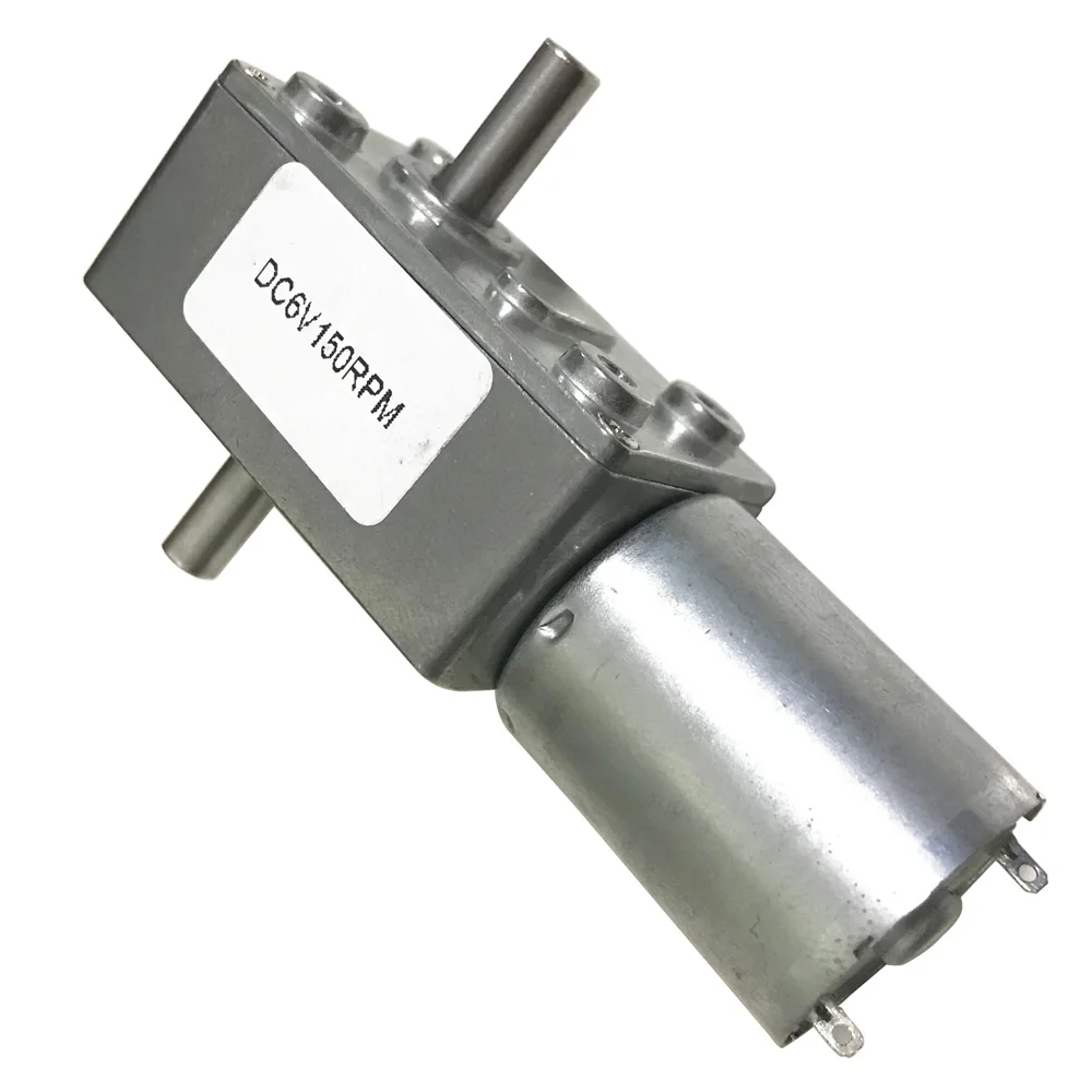 

Double Shaft Electric DC Worm Geared Motor 6V 12V 24V 6 To 150RPM High Torque Motors Self Locking Adjustable Speed Reversed