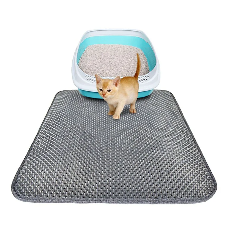 Коврик для кошачьего туалета, подстилка для туалета, двухслойный водонепроницаемый коврик с защитой от брызг, постельный коврик, легко чистится, управление рассеиванием x