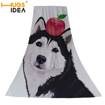 

HUGSIDEA Husky Print Bath Towel Soft Microfibre Beach Face Towel Swim Washcloth Lightweight Large Towel Sport Travel Accessories