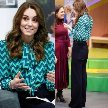 

The Duke and Duchess of Cambridge Same 20 Spring and Summer Women's Clothing Department Lead Geometric + High-Waisted Trousers