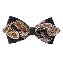 Двухслойный цветочный галстук-бабочка с острым носком, модный мужской галстук-бабочка унисекс из хлопка с кожаным принтом, свадебные банкетные вечерние галстуки-бабочки