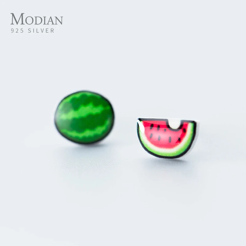 Modian прекрасный 100% стерлингового серебра 925 милые с фруктовым принтом в виде