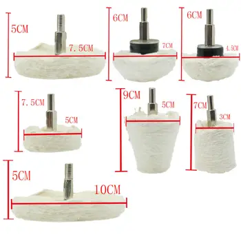 

7pcs/set Buffing Wheel Practical Buffing Drill Pad Mop Wheel For Motorcycle Wheel Manifold Polishing Recessed Aread