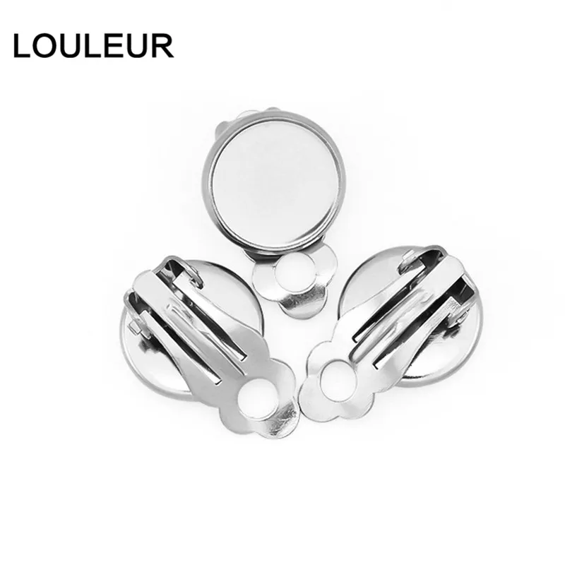 

10pcs/lot Stainless Steel Earring Clips No Pierced Tray Ear Clip Photo Glass Cabochon Settings For Jewelry Making Finding