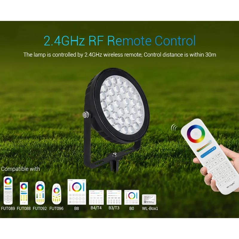 2100LM 25W RGB CCT Smart Outdoor LED Lamp Landscape light for garden  AC 220V Wifi/Phone APP/2.4GHz Remote/Alexa Voice Control