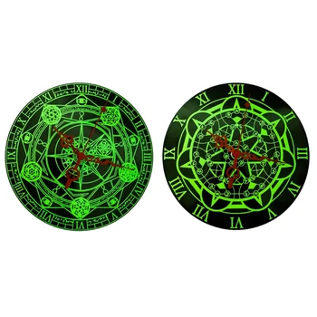 

Luminous Wall Clock Silent Wooden Night Light Modern Round Watch for Living Room