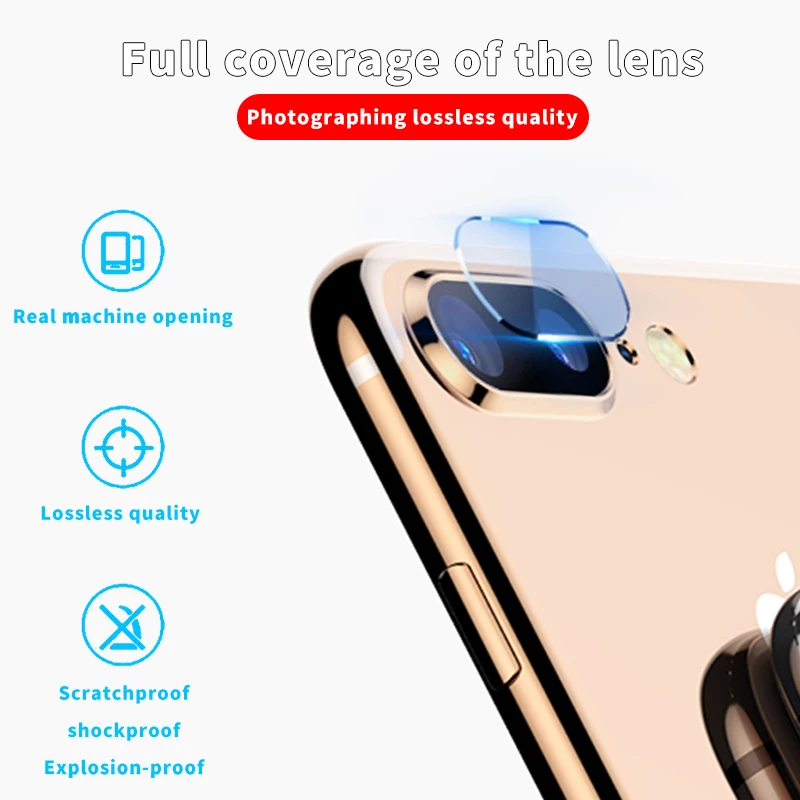 3 шт. 9D пленка для объектива камеры iPhone 8 7 Plus полное покрытие защита экрана мягкое