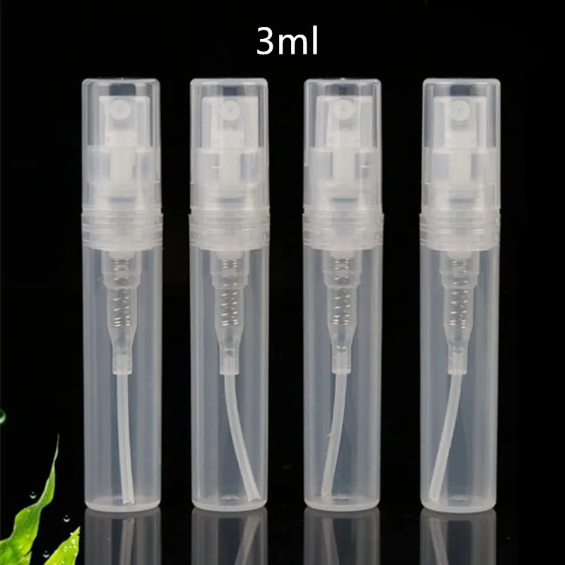 100 개/몫 5 ml 플라스틱 향수 병 리필 용 안개 분무기 병 미니 프로모션 샘플 분무기 빈 향수 테스트 병
