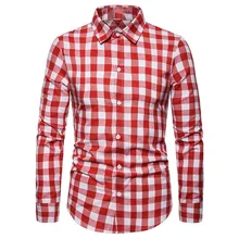 Shujin Модные мужские в деловом стиле Досуг с длинными рукавами трусы с квадтратным принтом рубашка Топ блузка бизнес повседневная мужская клетчатая рубашка