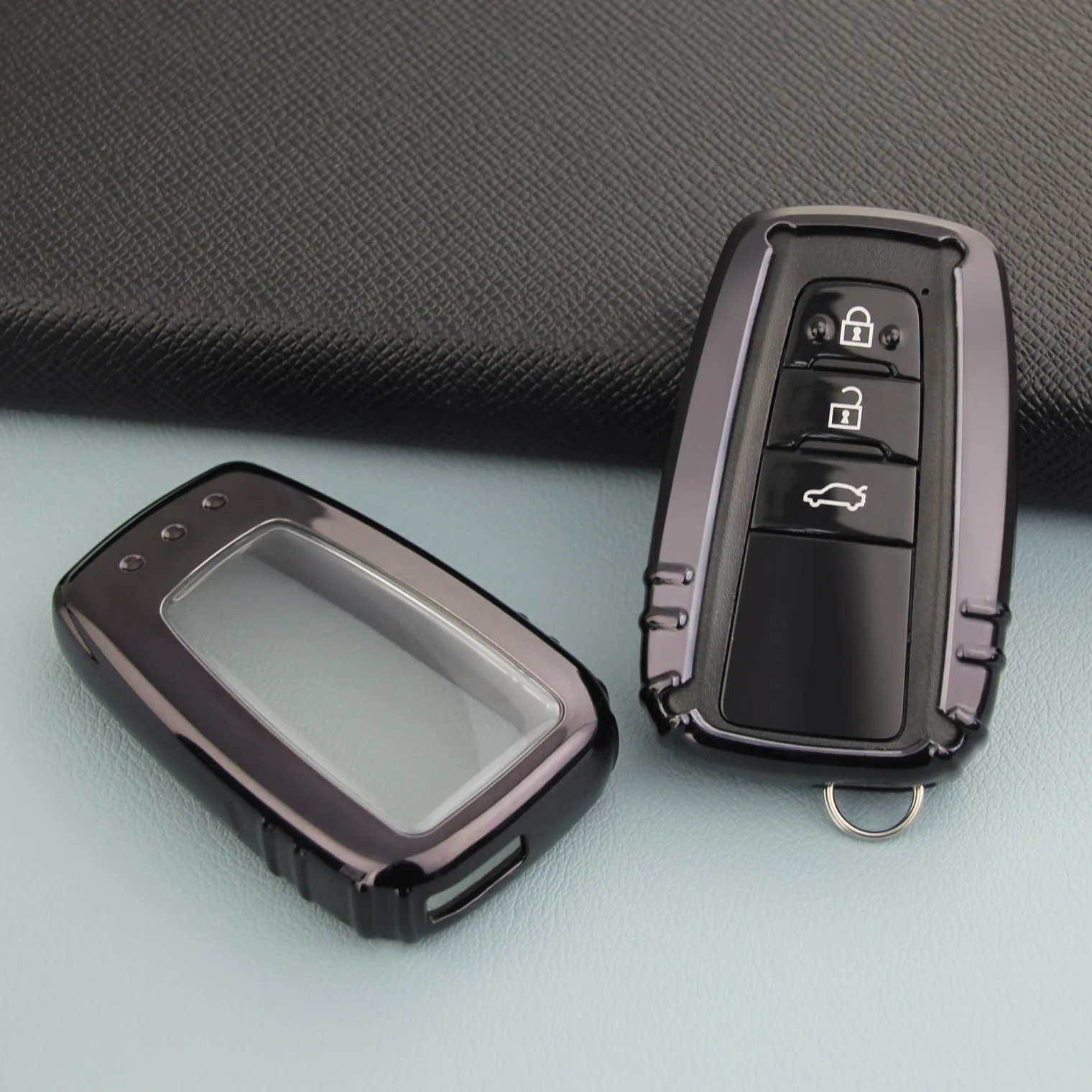 Черный чехол для автомобильного смарт-ключа держатель Fob Toyota Camry C-HR Prius Avalon RAV4 Corolla