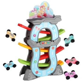 

Baby Kids Slot Track Car Toys Wooden Ladder Gliding Wooden Slot Track Educational Model To Slide for Children Boy Gifts