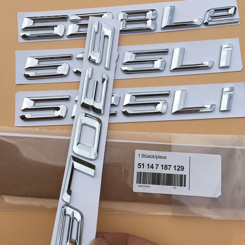

Car Styling Refitting Trunk Sticker 3D Sharp Font Letters Numbers Emblem for BMW 520Li 525Li 528Li 530Li 528Le 530Le Electric