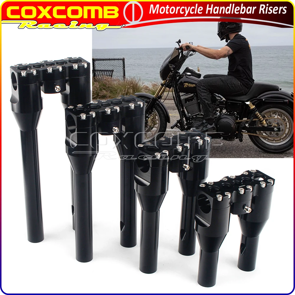 Motorcycle 12" 13" Handlebar Risers for Harley 1 1/8" Bar Club Style Dyna Bobber