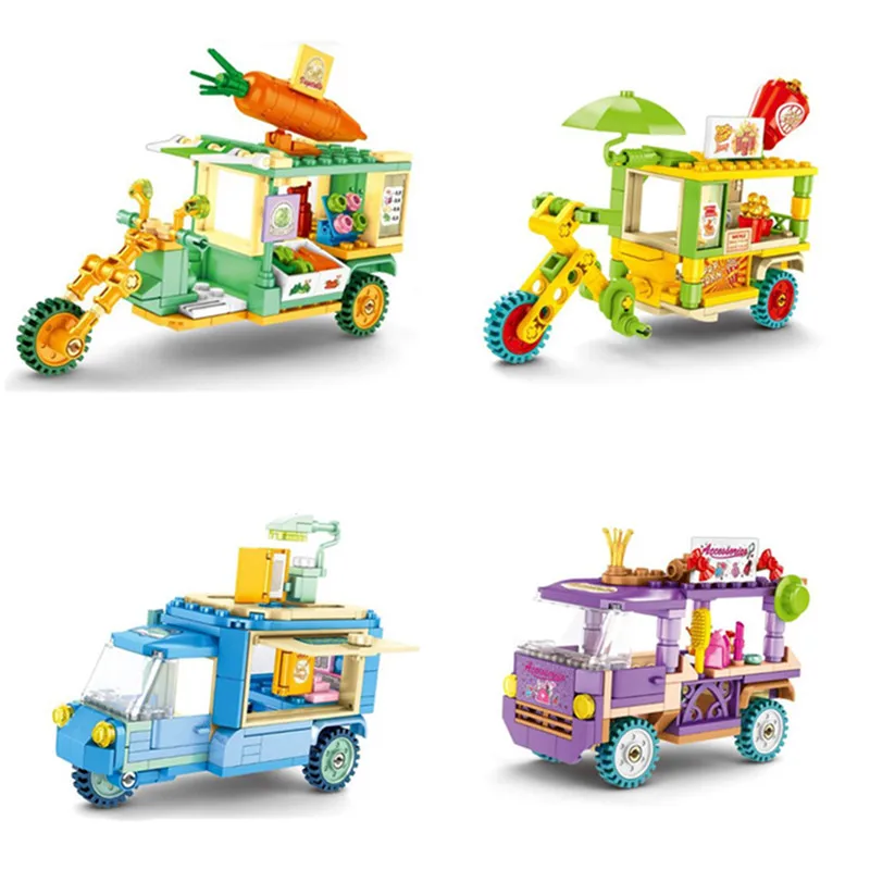 

2019 City Creator Street View Chinatown Takeaway Car Shop Retail Store Figures Building Blocks Bricks Kids Assemble Xmas Toys