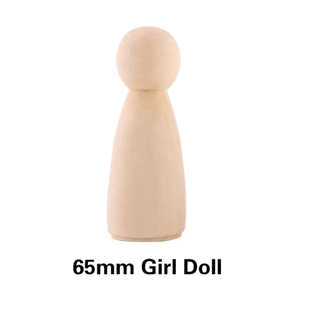 10PCS Wooden Doll 35mm-65mm Maple Unpainted Handmade Unfinished Decor Dolls DIY Handmade Baby Product Newborn Gifts 12