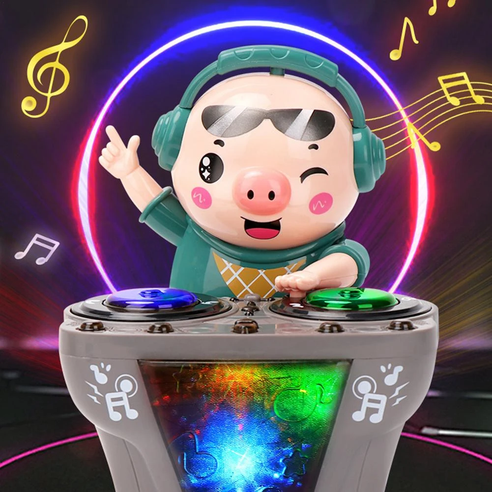 Dj Rock Pig Toys Electric Musical Dancing Pig Toy With Music Light 3 Sound  Effects Musical Learning Puzzle Toys For Children - Luminous Toys -  AliExpress