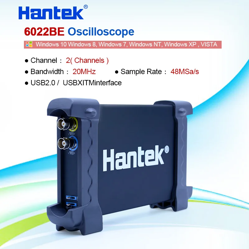 Hantek 6022BE ноутбук ПК USB цифровой осциллограф 2CH 20 МГц 48MSa/s Ручной портативный Osciloscopio