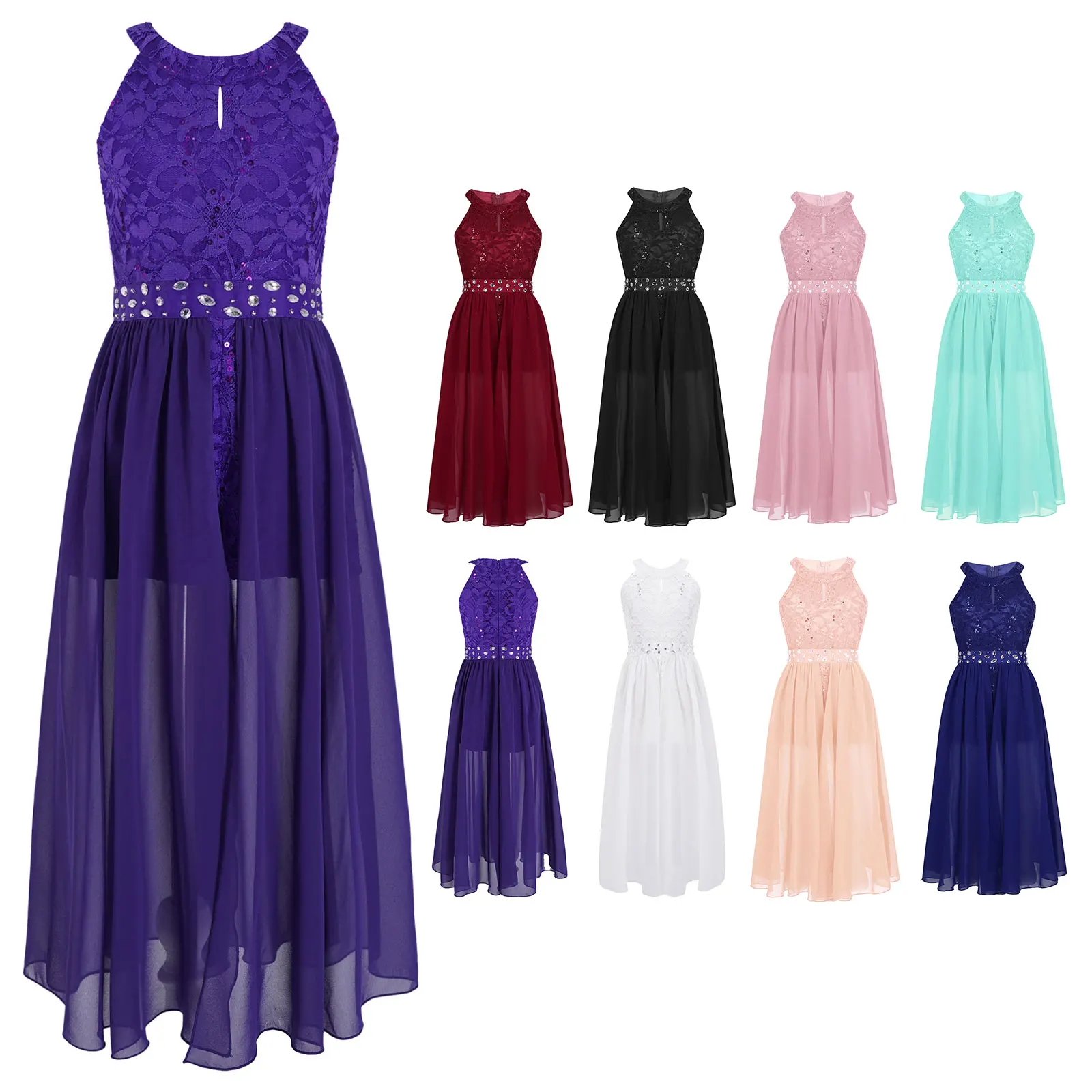 girls maxi romper dress