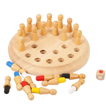 

Kids Wooden Memory Chess Toys Educational Color Learning Match Stick Fun Block Board Game For Children Family Party Puzzles Gift