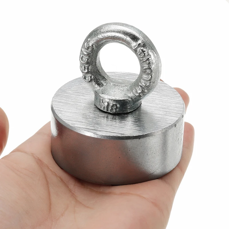 D60x25mm 300kg Neodymium Magnet Metal Detector Recovery Magnetic Materials with Handle Ringscrew