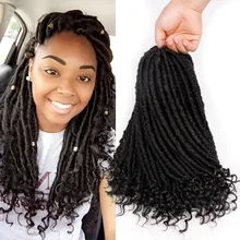 16 дюймов, вязанные крючком косички, искусственные локоны, богиня, локоны, плетение, волосы, синтетические, Dread loc, вязанные крючком волосы для наращивания, мягкие